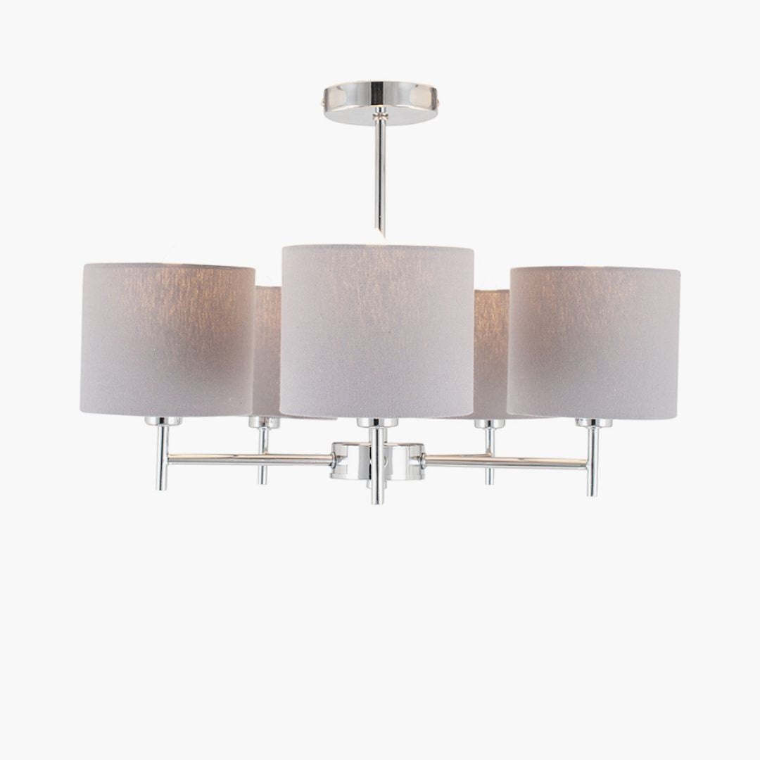 Plaza 5 Light Semi Flush Ceiling Light