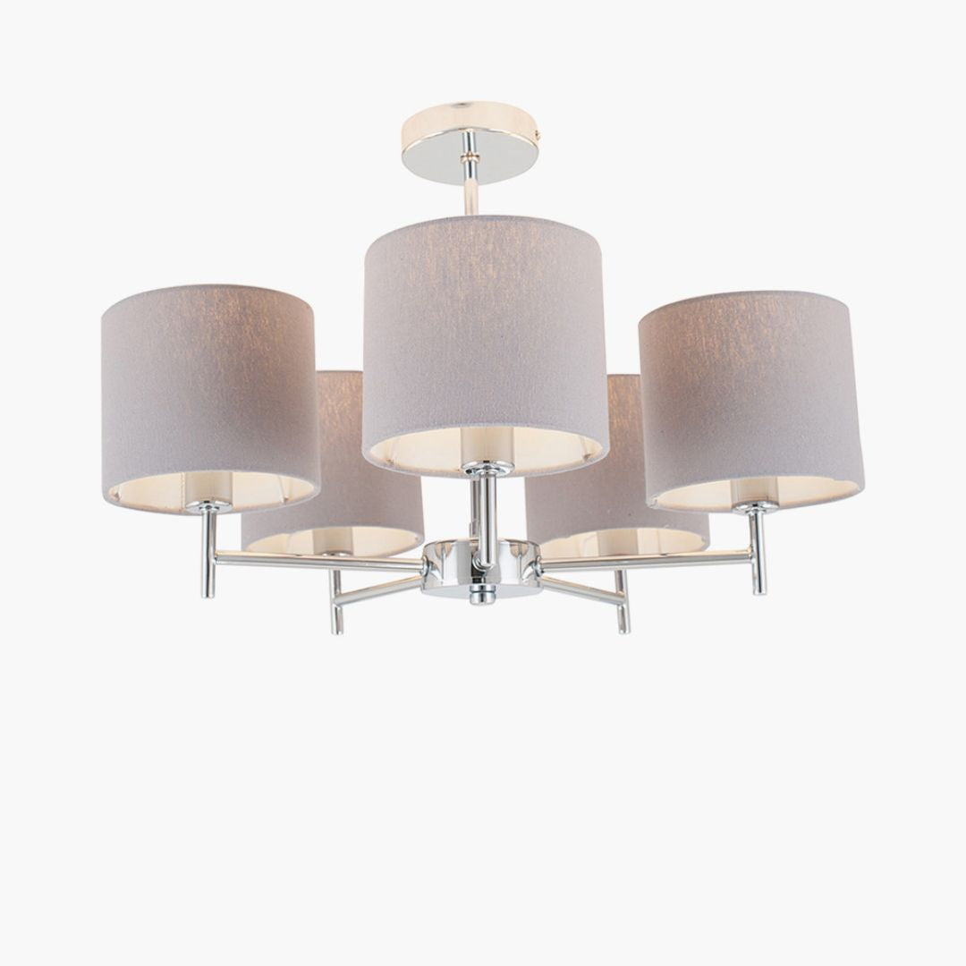 Plaza 5 Light Semi Flush Ceiling Light