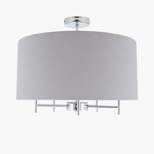 Plaza Drum 5 Light Semi Flush Ceiling Light