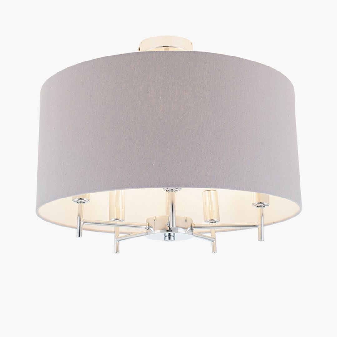 Plaza Drum 5 Light Semi Flush Ceiling Light