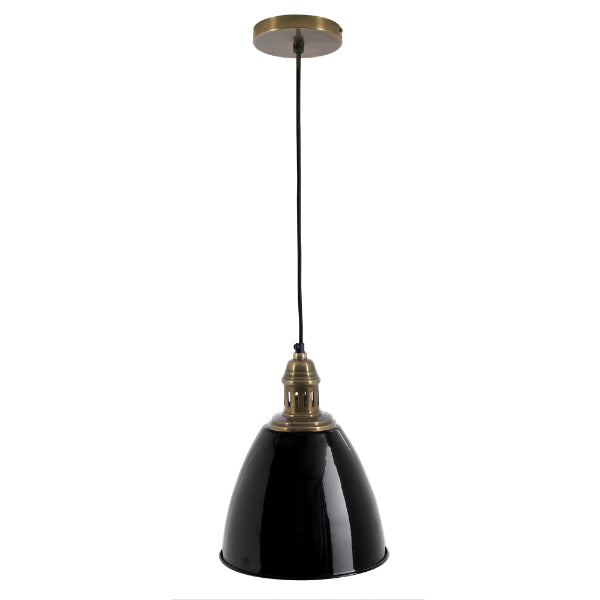 Piccolo Black & Antique Brass Ceiling Pendant