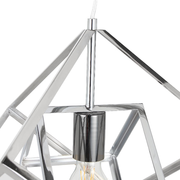 Alessio Nickel Metal Cube Pendant Ceiling Light