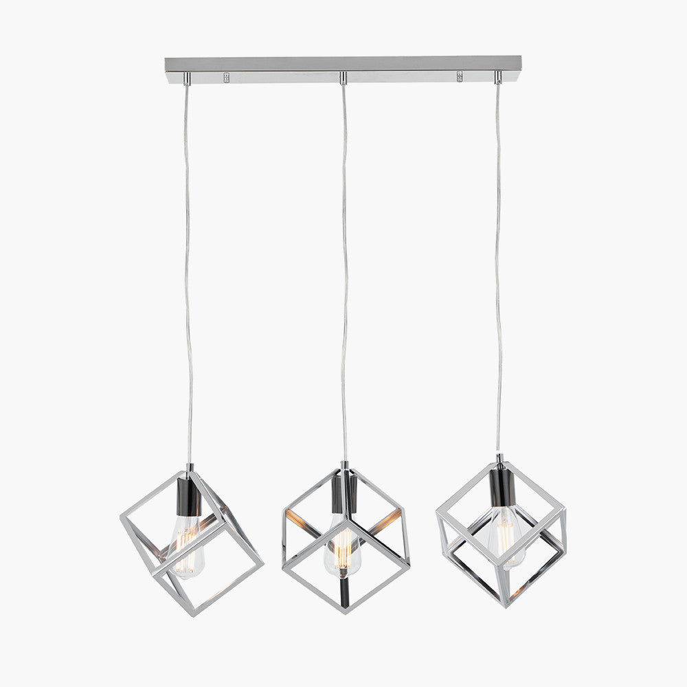 Alessio Nickel Metal Three Cube Pendant Bar