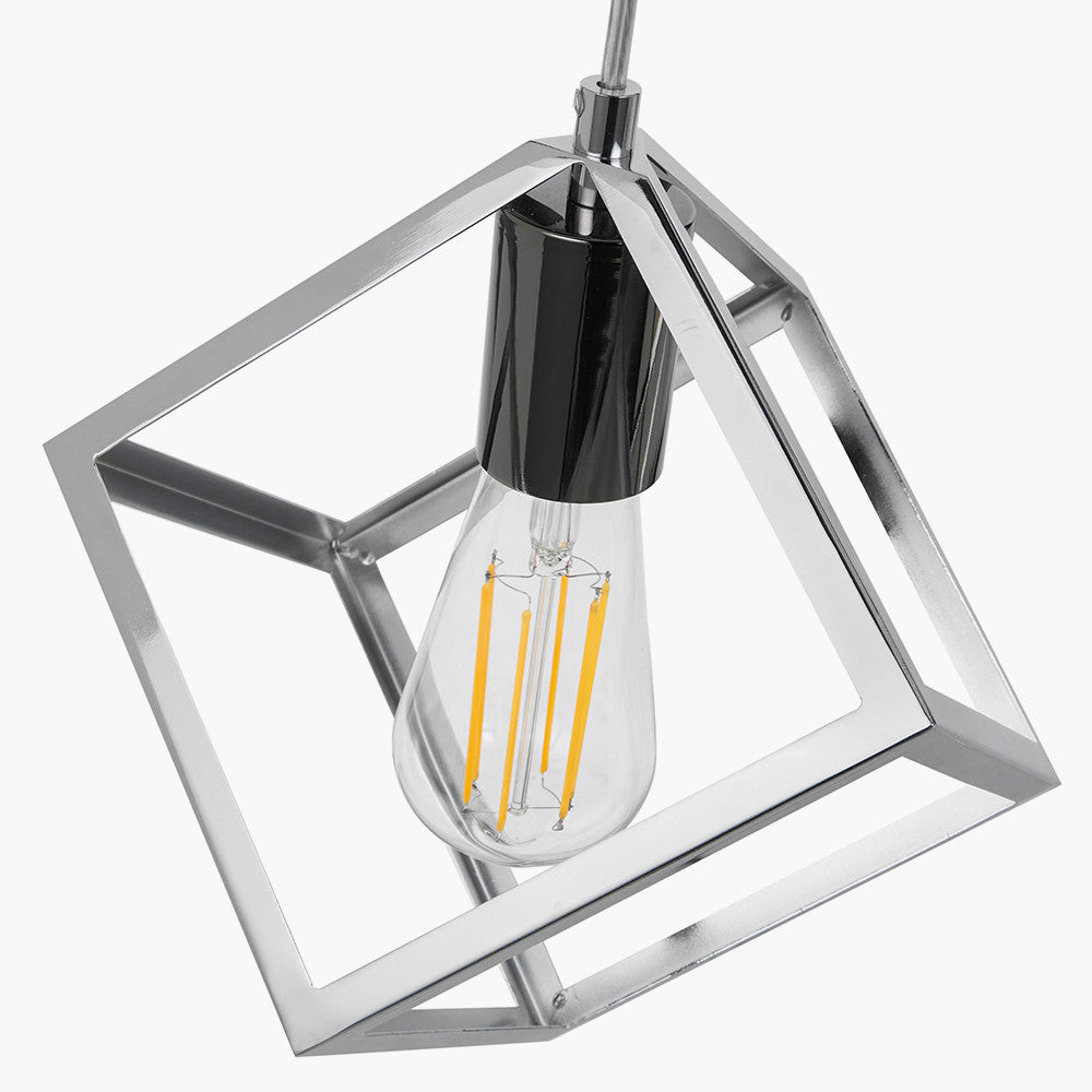 Alessio Nickel Metal Three Cube Pendant Bar