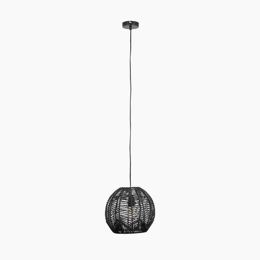Sibuco Woven Paper Pendant in Black