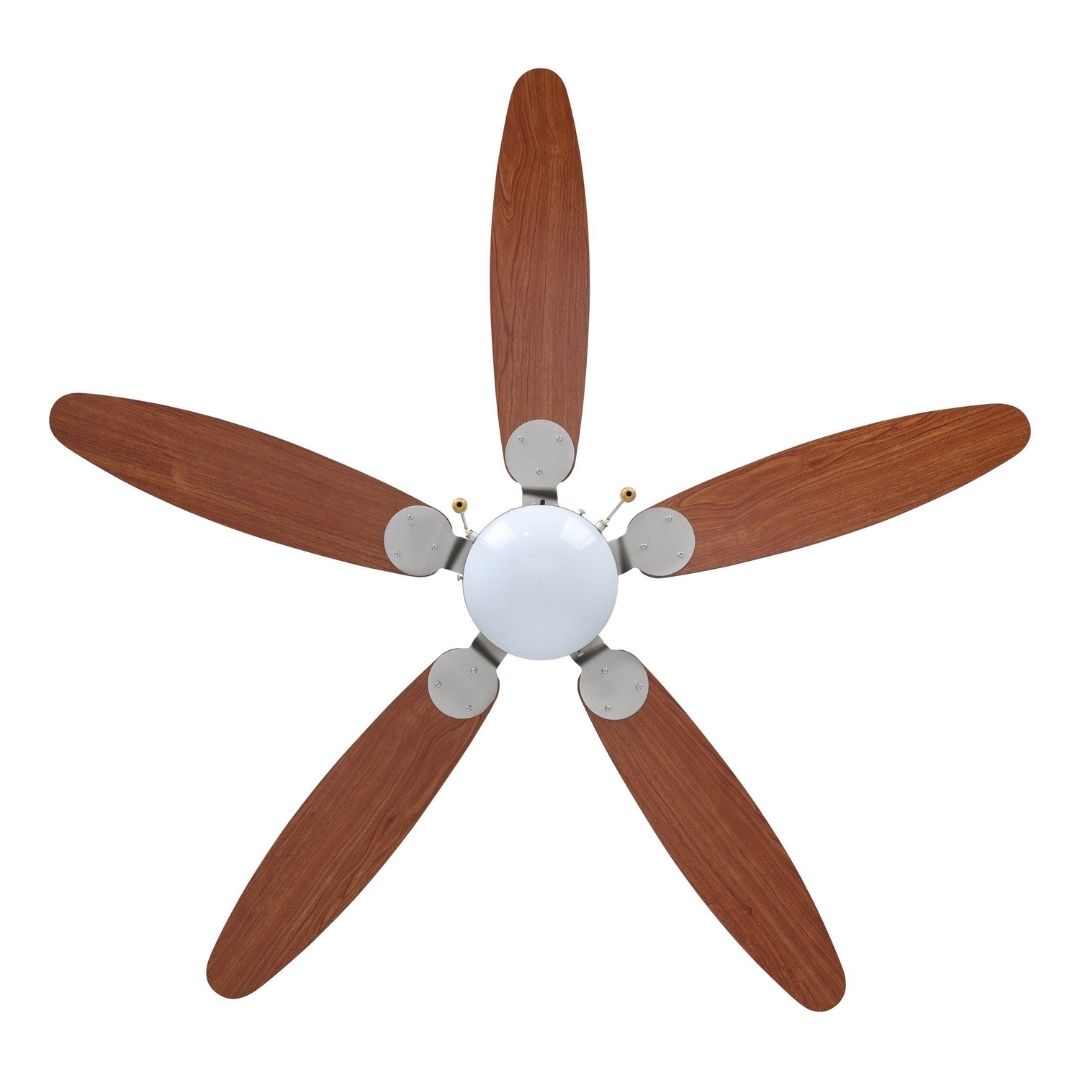 Susale Nickel & Wood Ceiling Fan Light