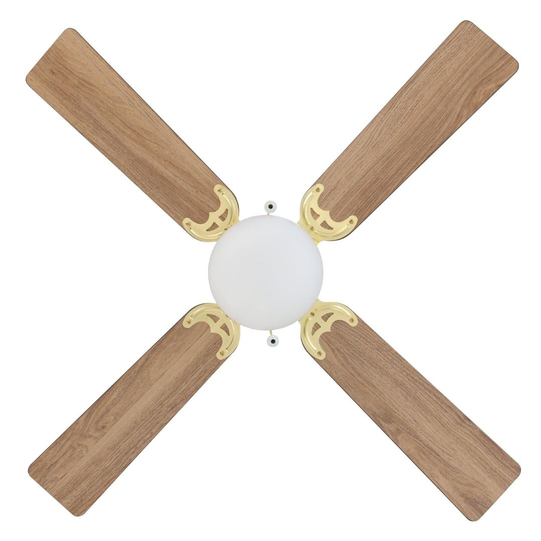 Fortaleza Bronze & Wood Ceiling Fan Light