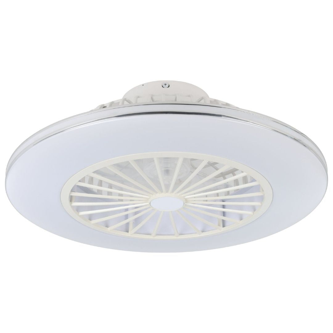 Lovisca White & Silver LED Ceiling Fan Light