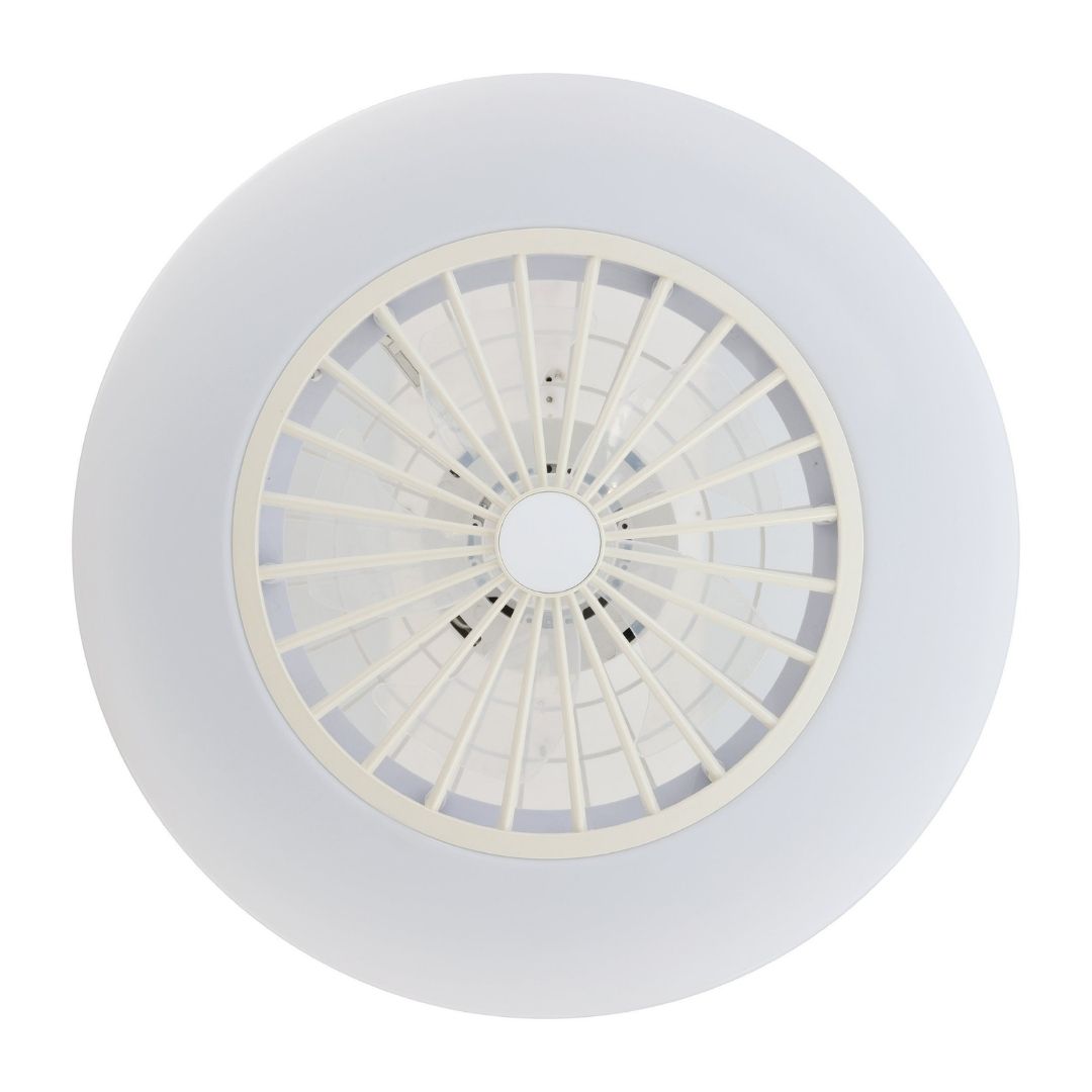 Lovisca White & Silver LED Ceiling Fan Light