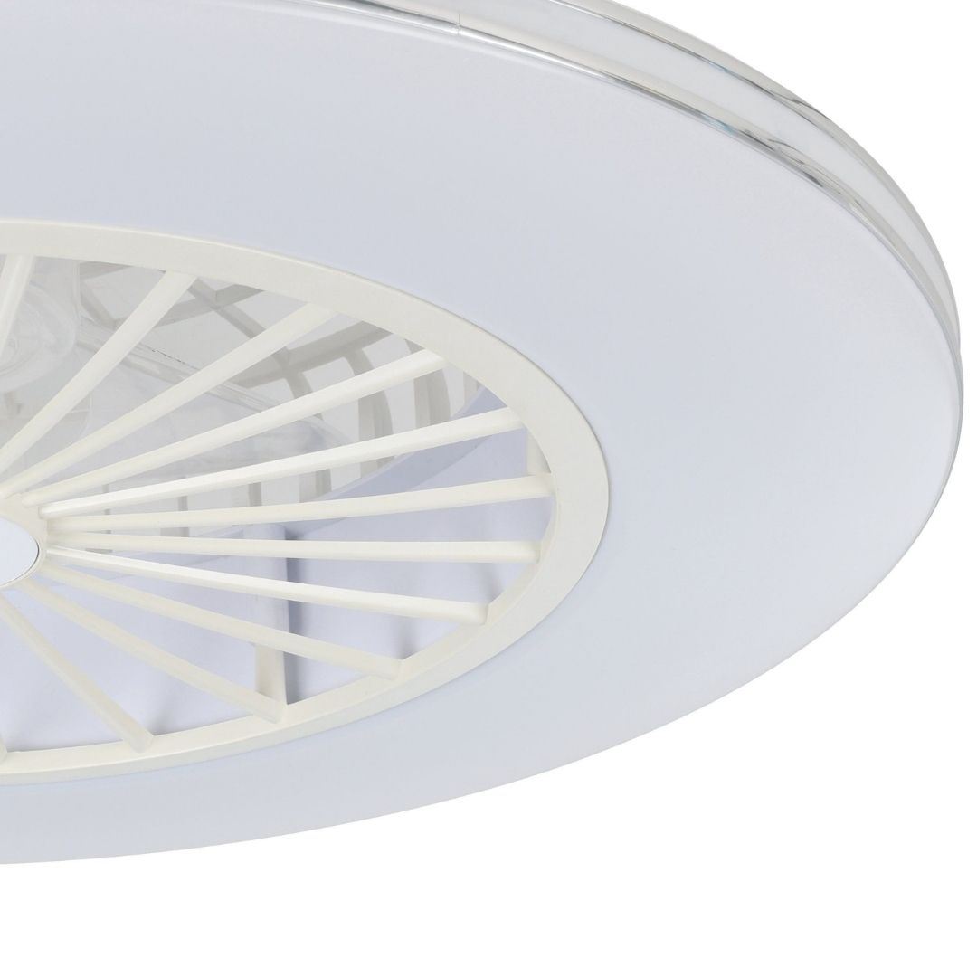 Lovisca White & Silver LED Ceiling Fan Light