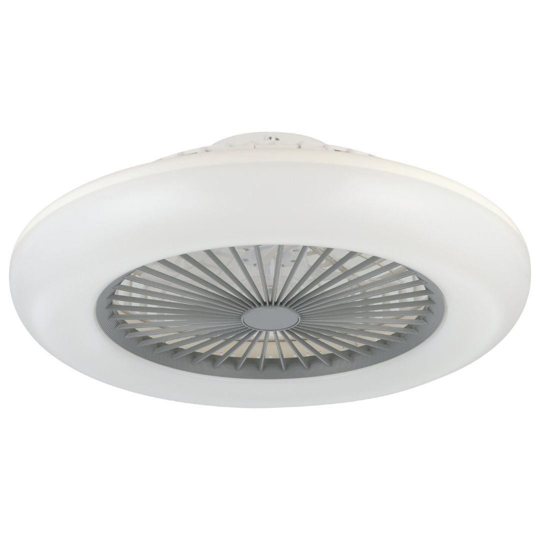 Sayulita White & Grey LED Ceiling Fan Light Large