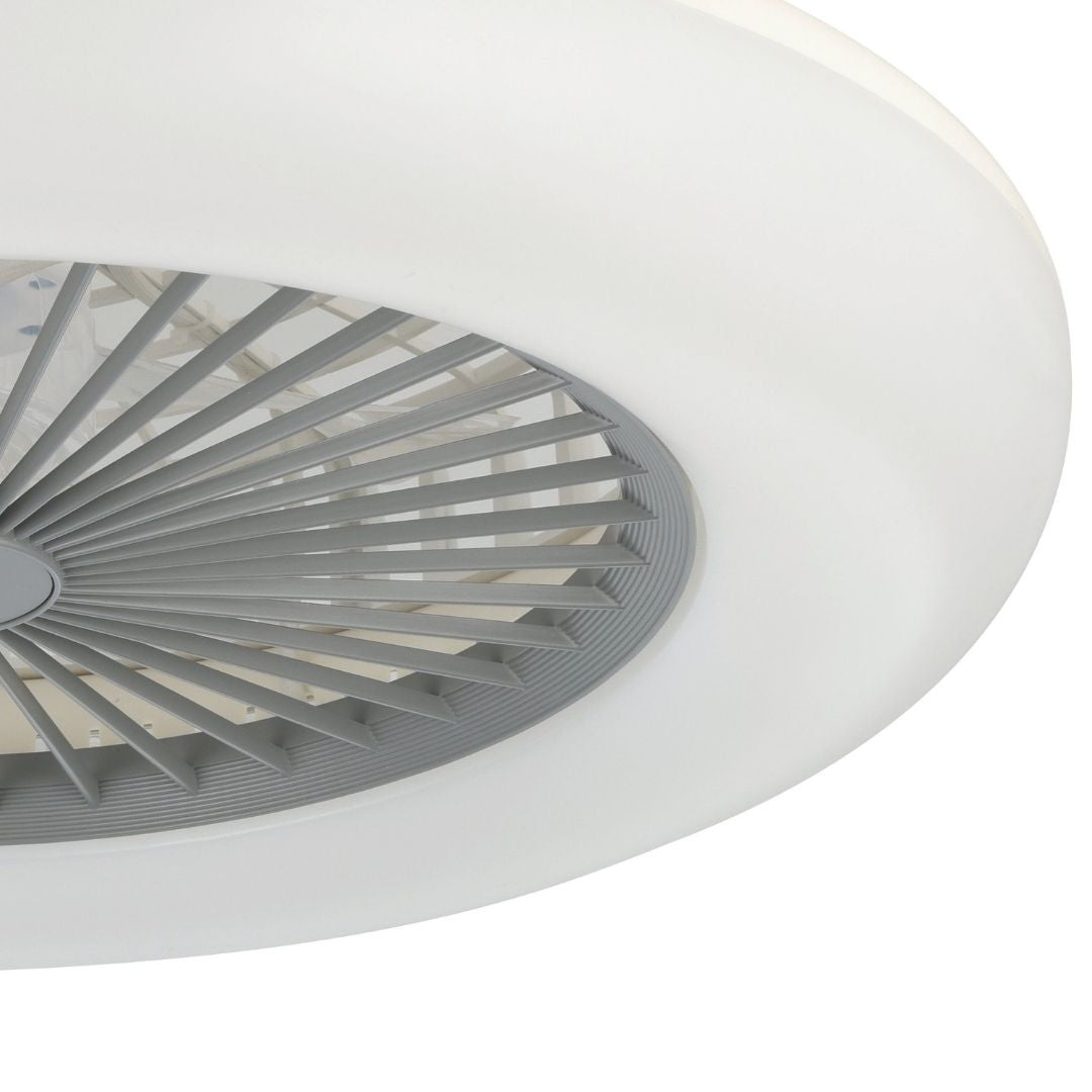 Sayulita White & Grey LED Ceiling Fan Light Large