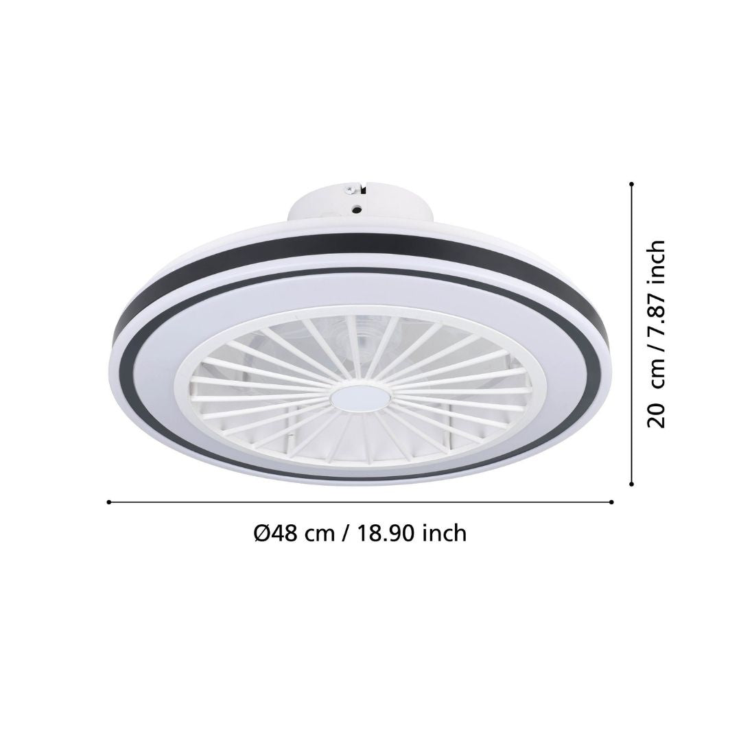 Almeria White & Black LED Ceiling Fan Light