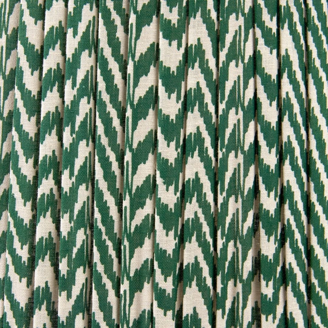 Vienna 30cm Green & White Chevron Pleated Shade