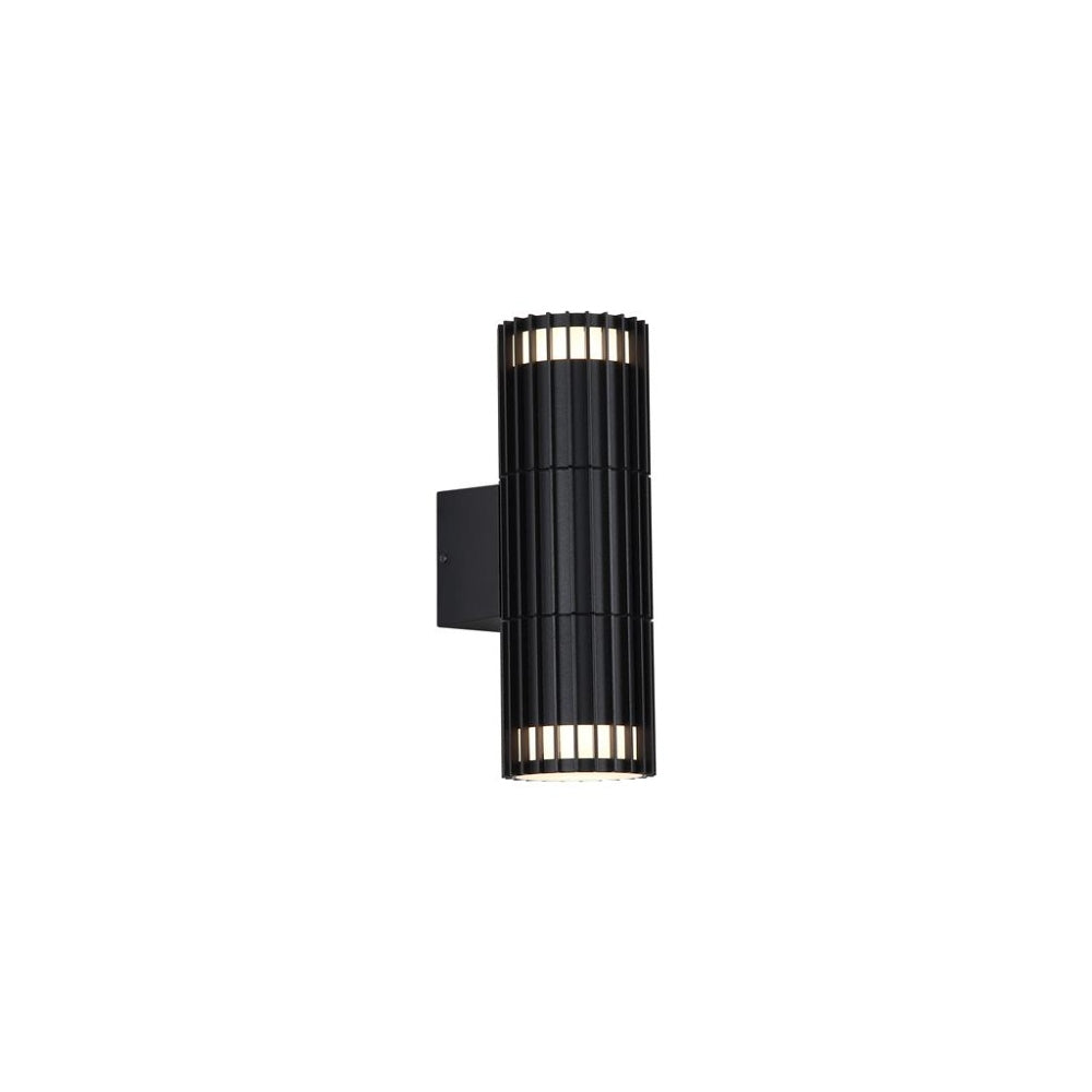 Detroit 2-Light Black Outdoor Wall Light