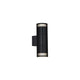 Detroit 2-Light Black Outdoor Wall Light