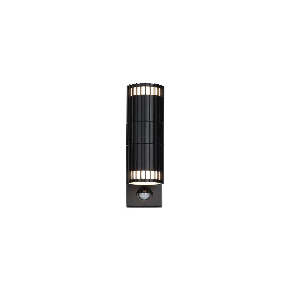 Detroit 2-Light Black PIR Outdoor Wall Light