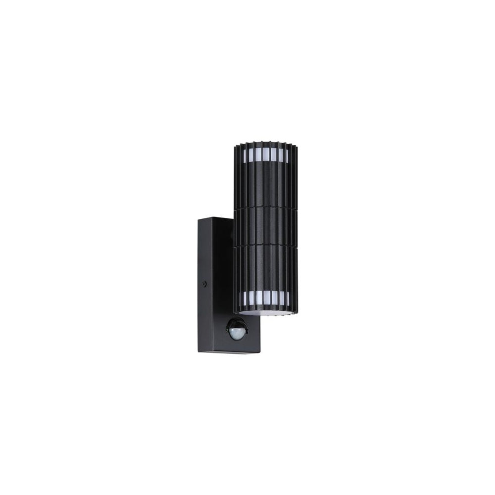 Detroit 2-Light Black PIR Outdoor Wall Light