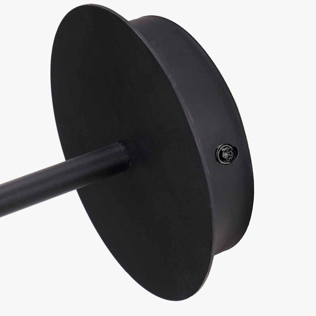 Elin Matte Black Wall Light with Ivory Shade