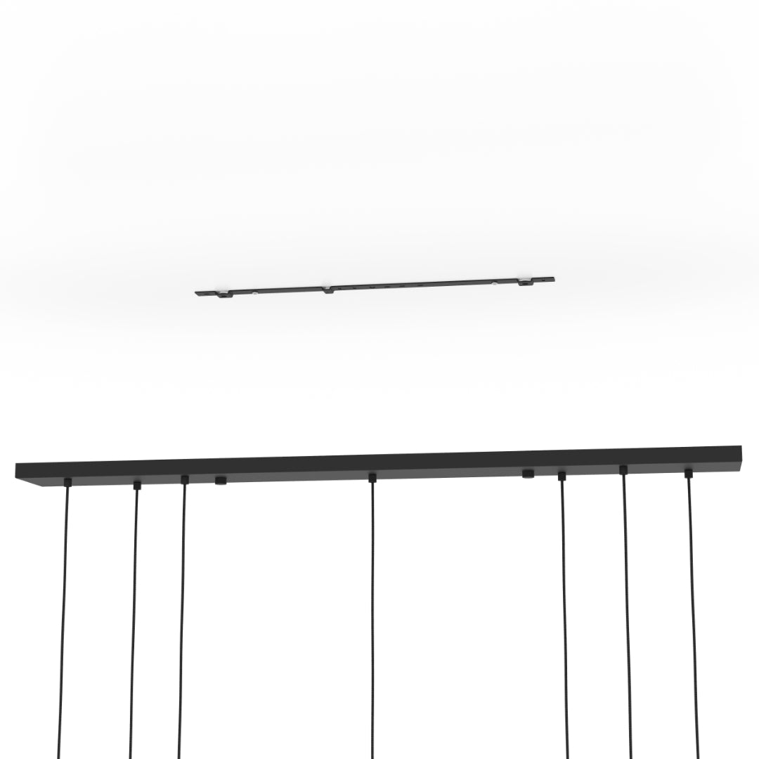 Paz Black and Gold Pendant Bar with Opal Glass