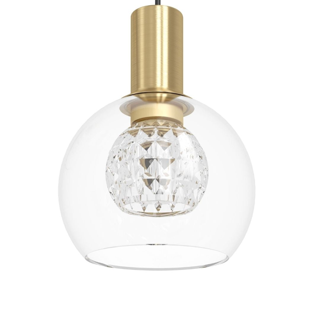Terque 6 Light Brushed Brass & Black LED Multi Drop Pendant Ceiling Light