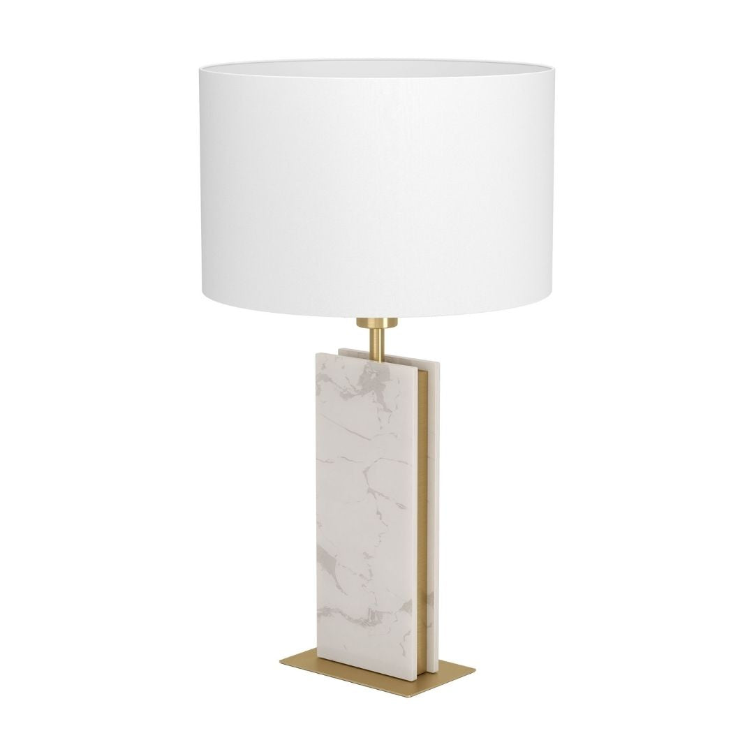 Belesar White Stone & Gold Table Lamp