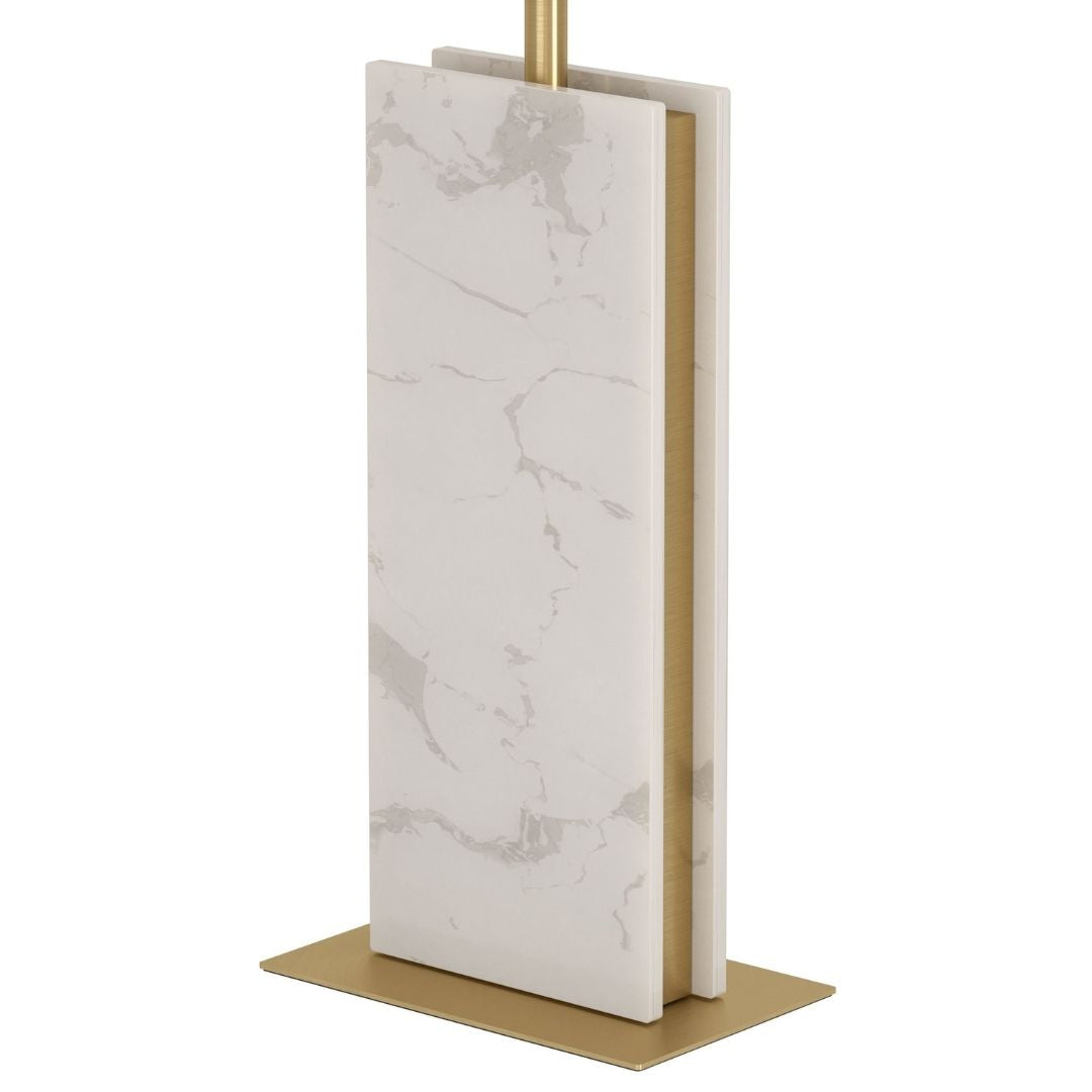 Belesar White Stone & Gold Table Lamp