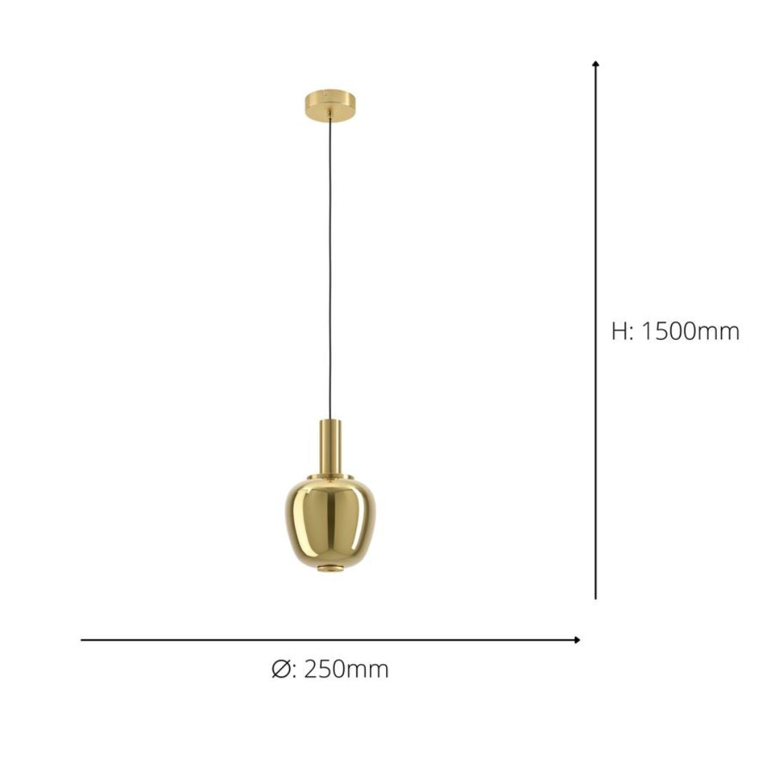 Fruitera Large Brushed Brass LED Pendant Ceiling Light