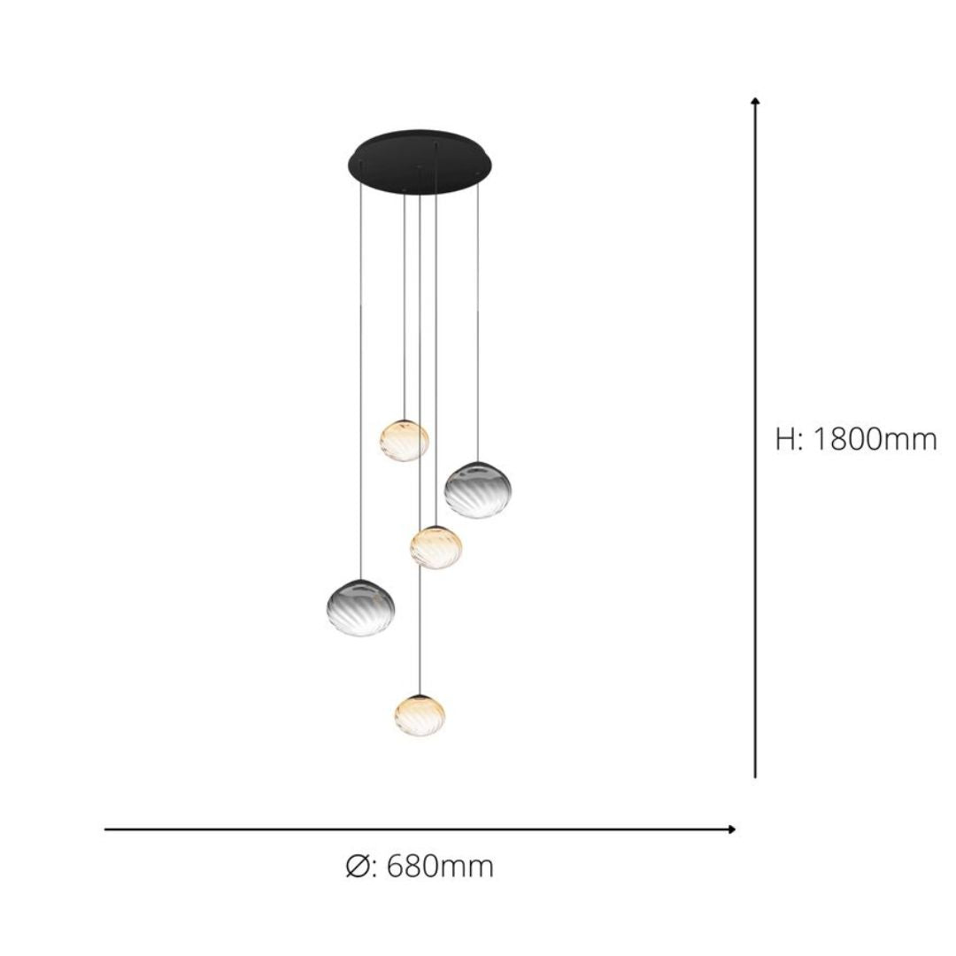 Pantoja 5 Light Multi Drop LED Ceiling Pendant