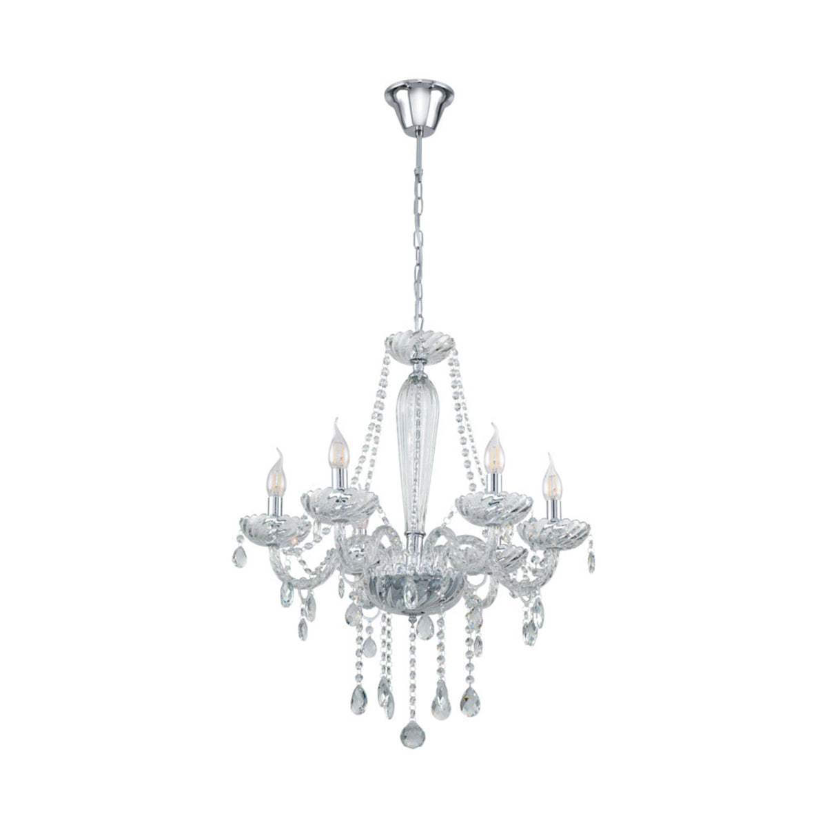 Basilano 6 Light Chandelier Polished Chrome