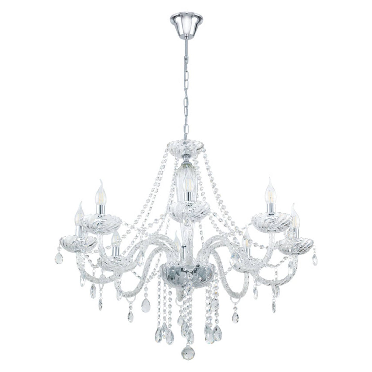 Basilano 8 Light Chandelier Polished Chrome