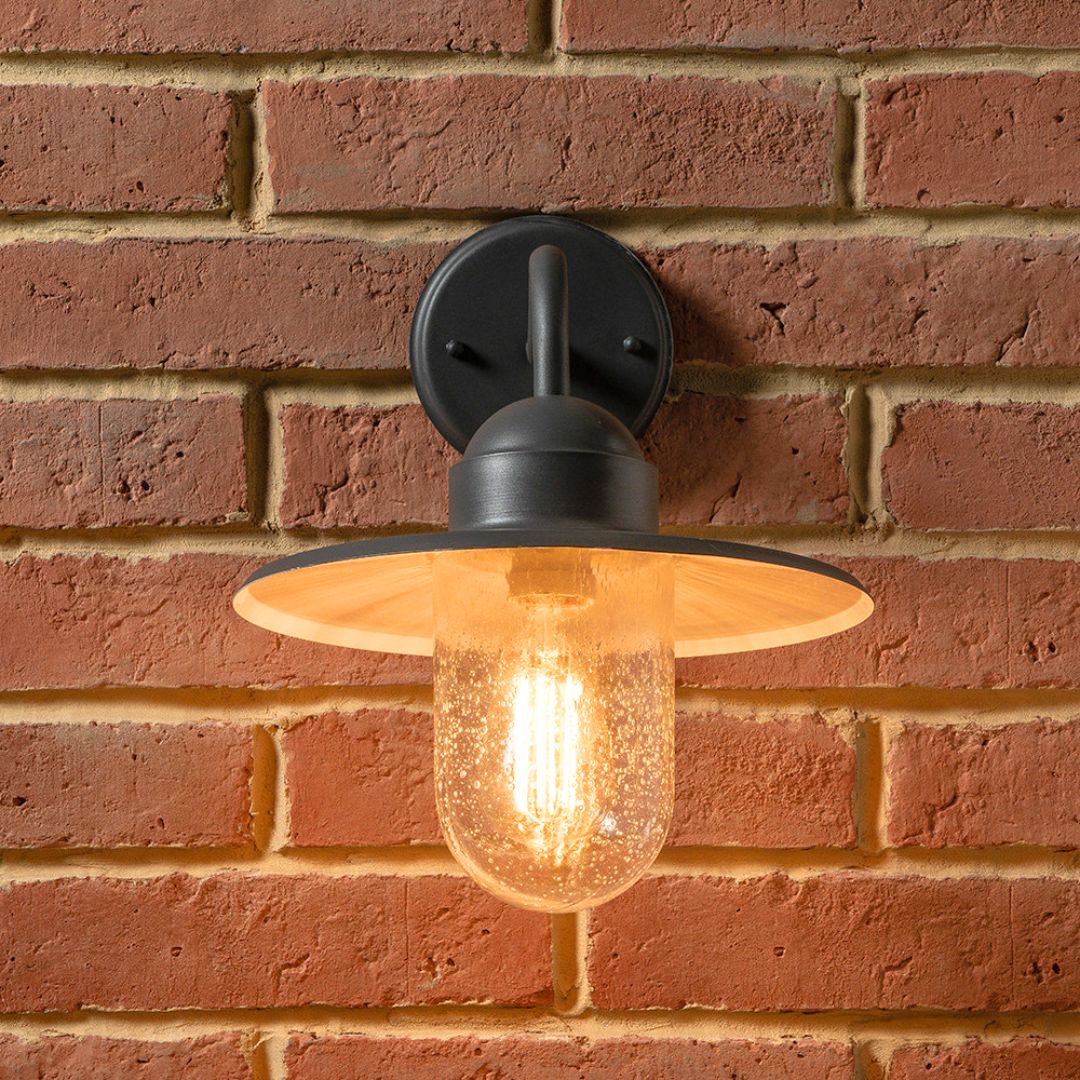 Lilium Outdoor Lantern Wall Light Grey