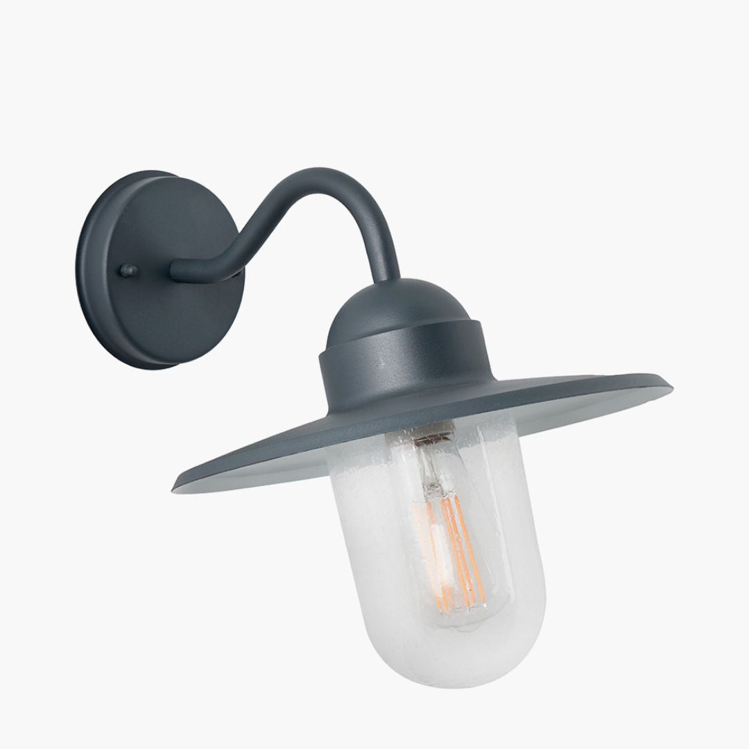 Lilium Outdoor Lantern Wall Light Grey