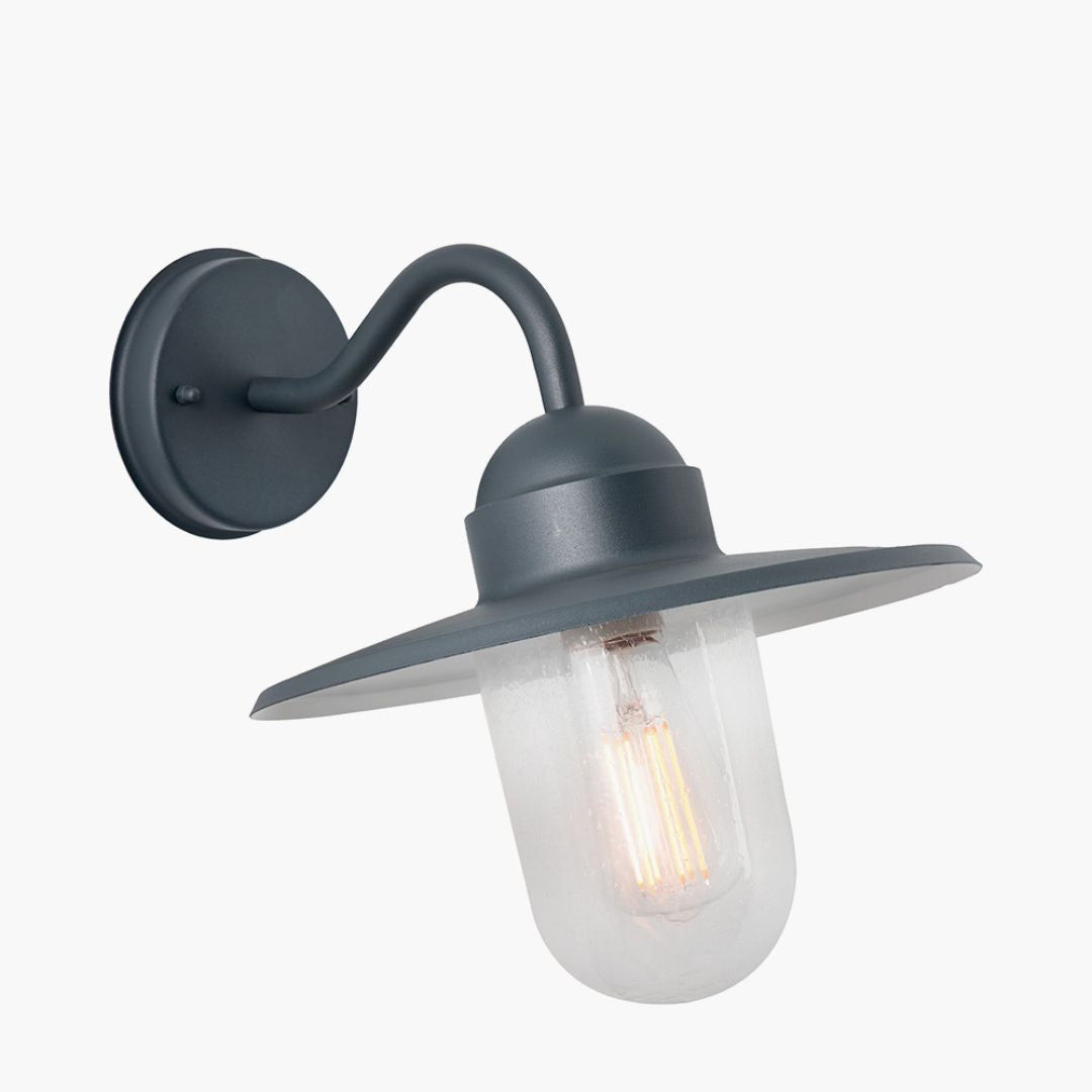 Lilium Outdoor Lantern Wall Light Grey
