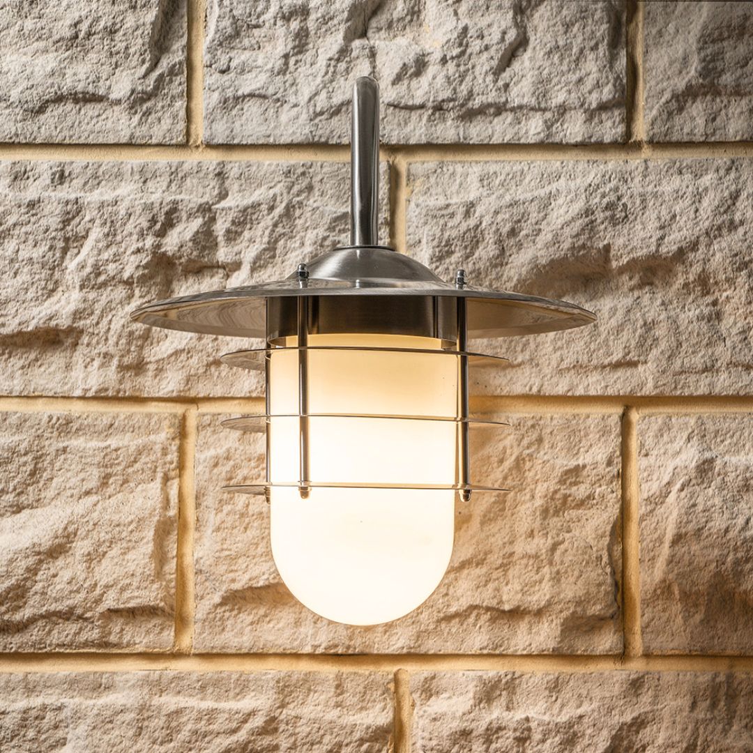 Centauri IP44 Outdoor Wall Light Brushed Steel