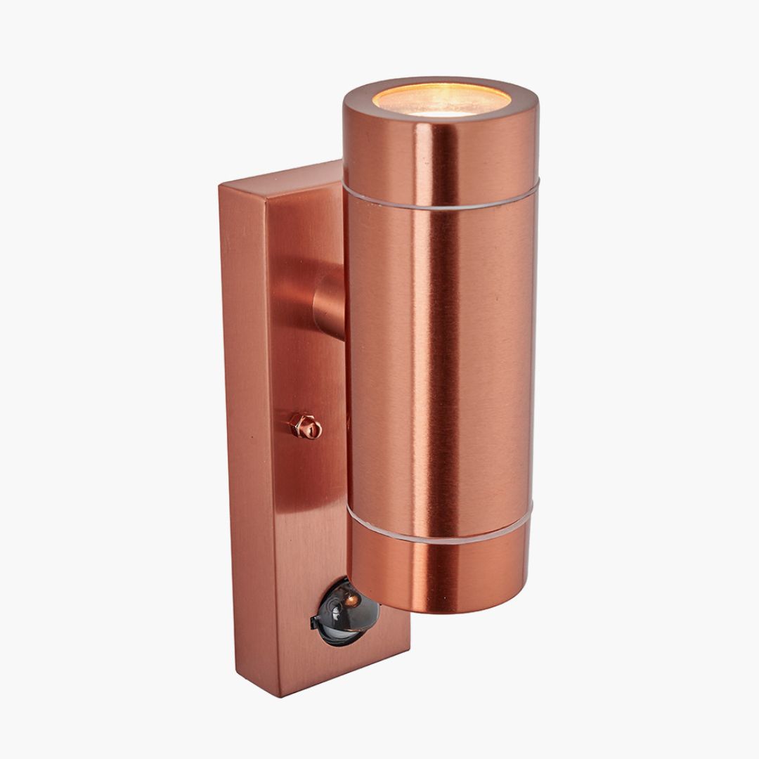 Lantana Copper Outdoor Up/Down PIR Wall Light