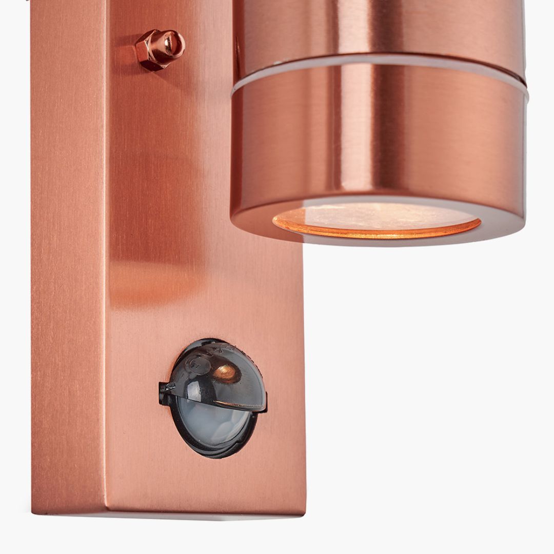 Lantana Copper Outdoor Up/Down PIR Wall Light