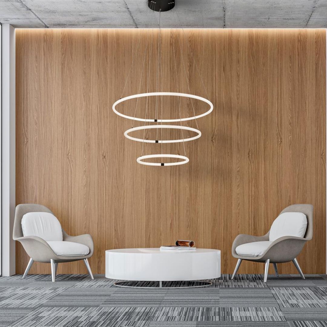 Revolve Matte Black & White LED Ceiling Pendant