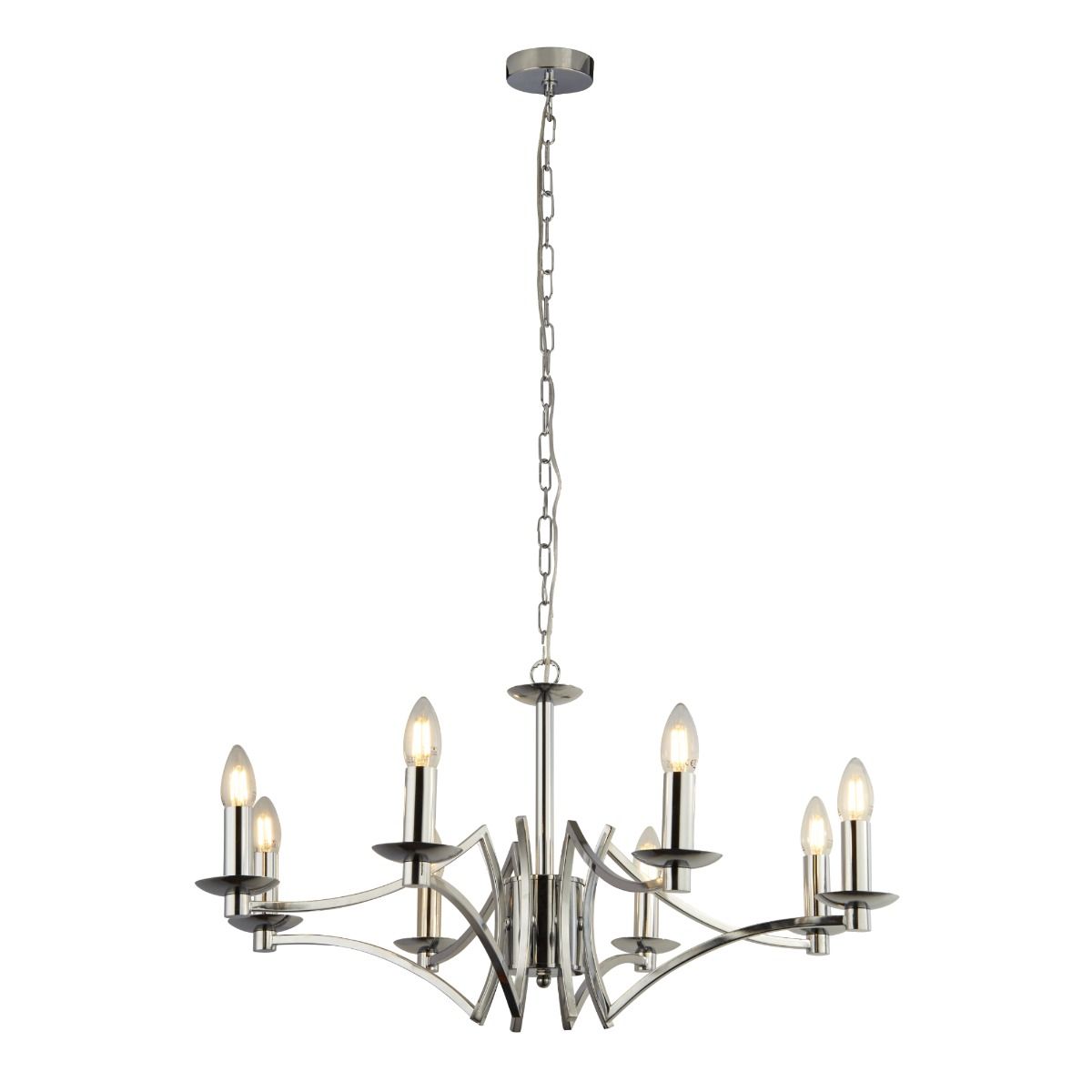Ascot 8 Light Polished Chrome Chandelier
