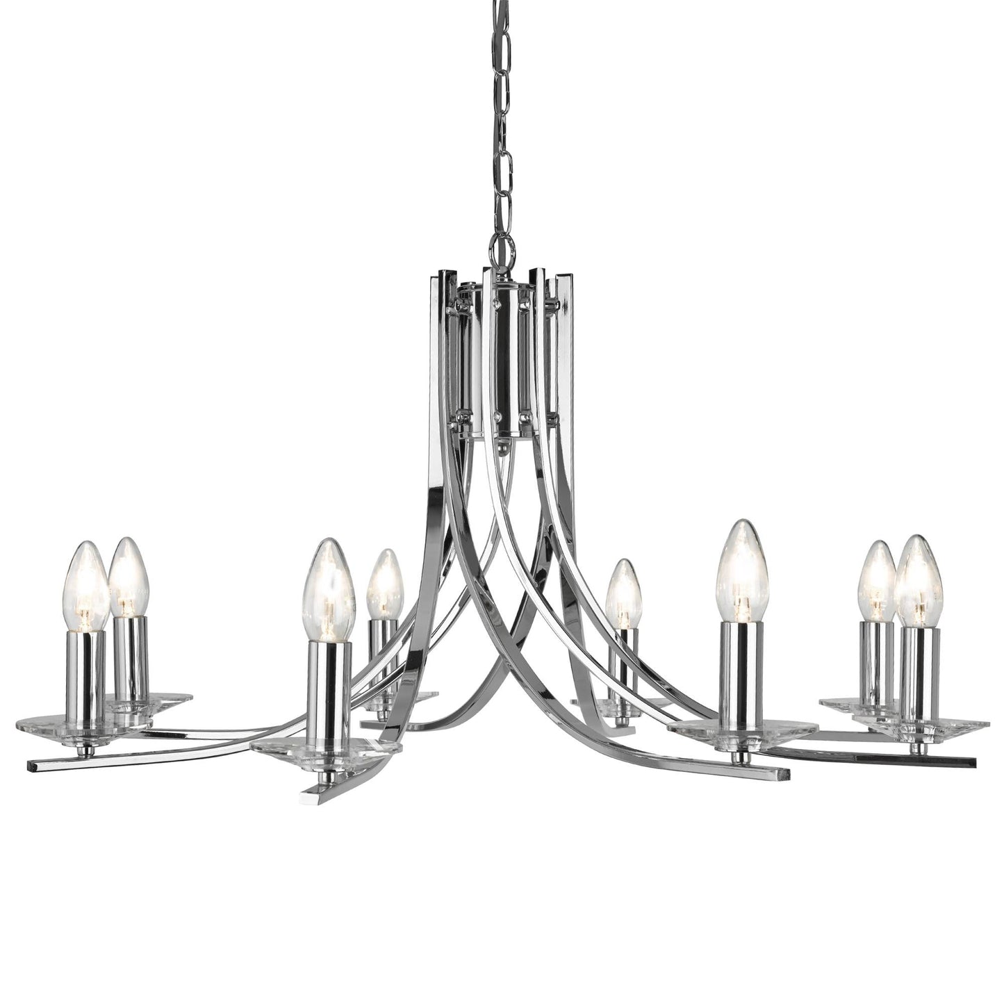 Ascona 8-Light Polished Chrome Chandelier Ceiling Light