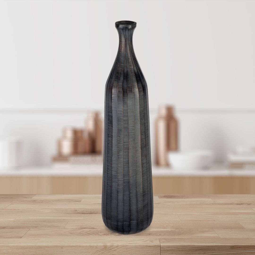 Dark Grey Bottle Vase 450 x 115mm