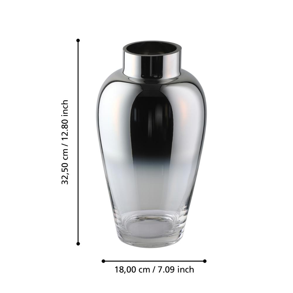 Kenyasi Silver Glass Large Vase