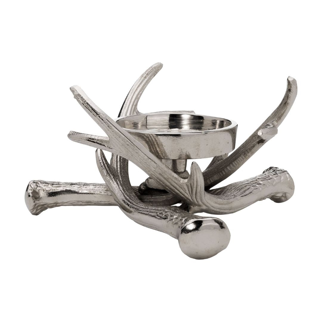 Selising Silver Antler Tealight Candle Holder