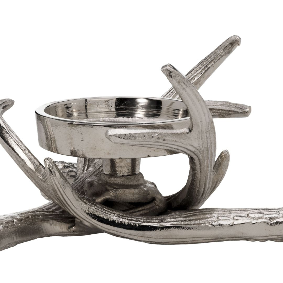 Selising Silver Antler Tealight Candle Holder