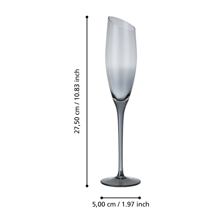 Champagne Flute with Angled Rim