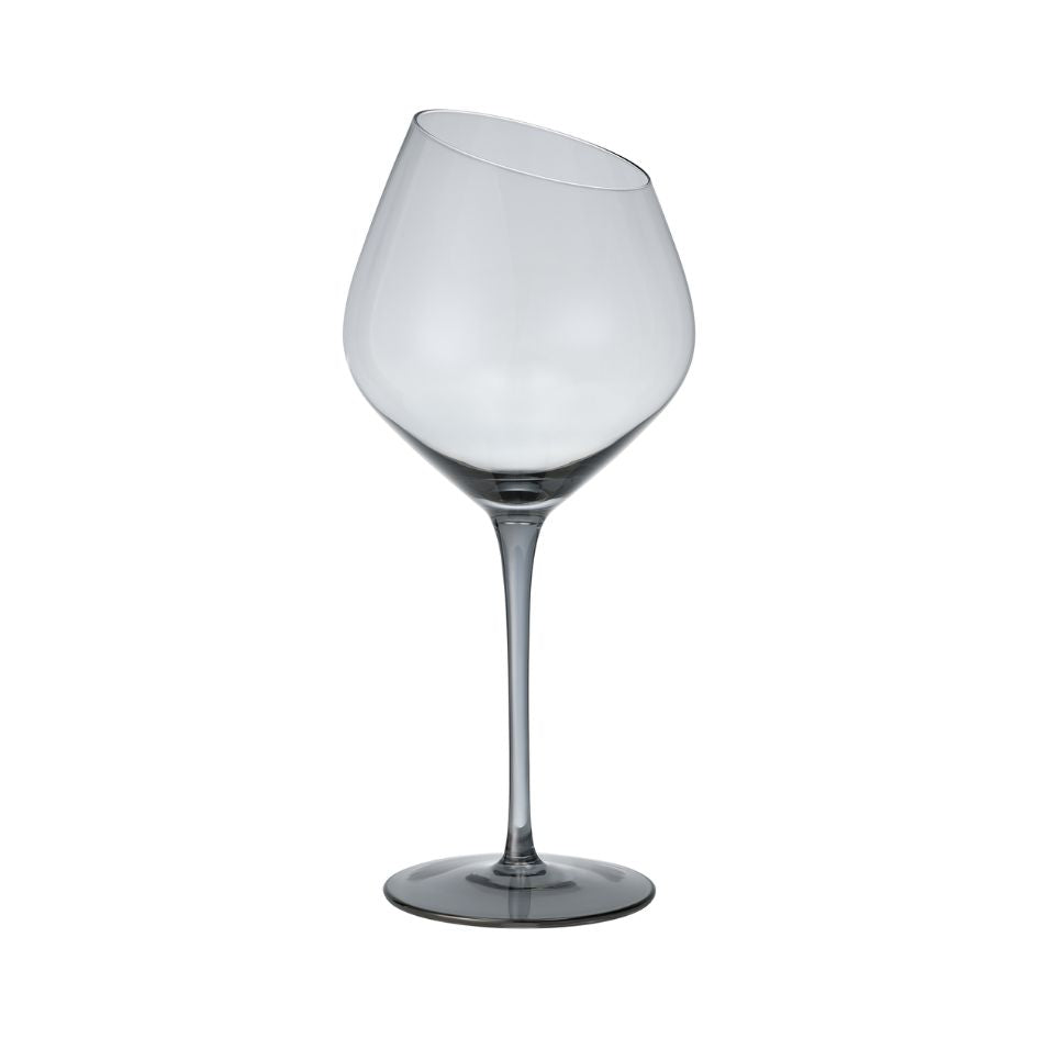 Red Wine Glass with Angled Rim
