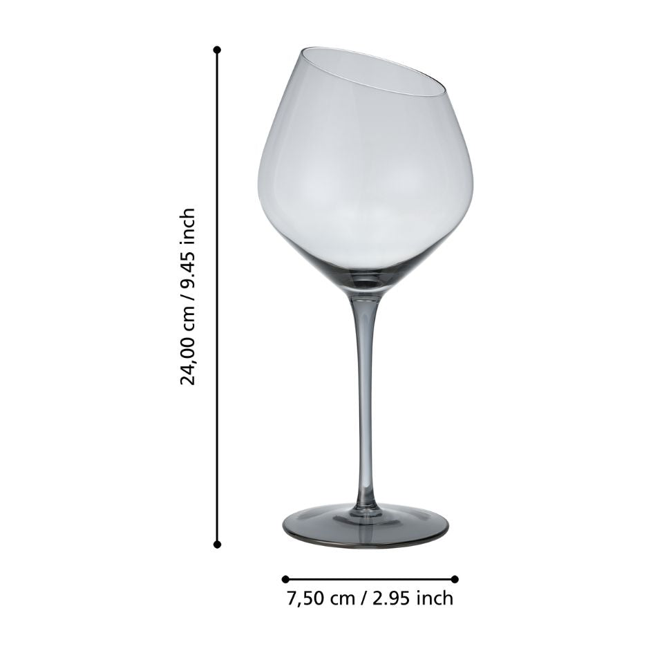 Red Wine Glass with Angled Rim