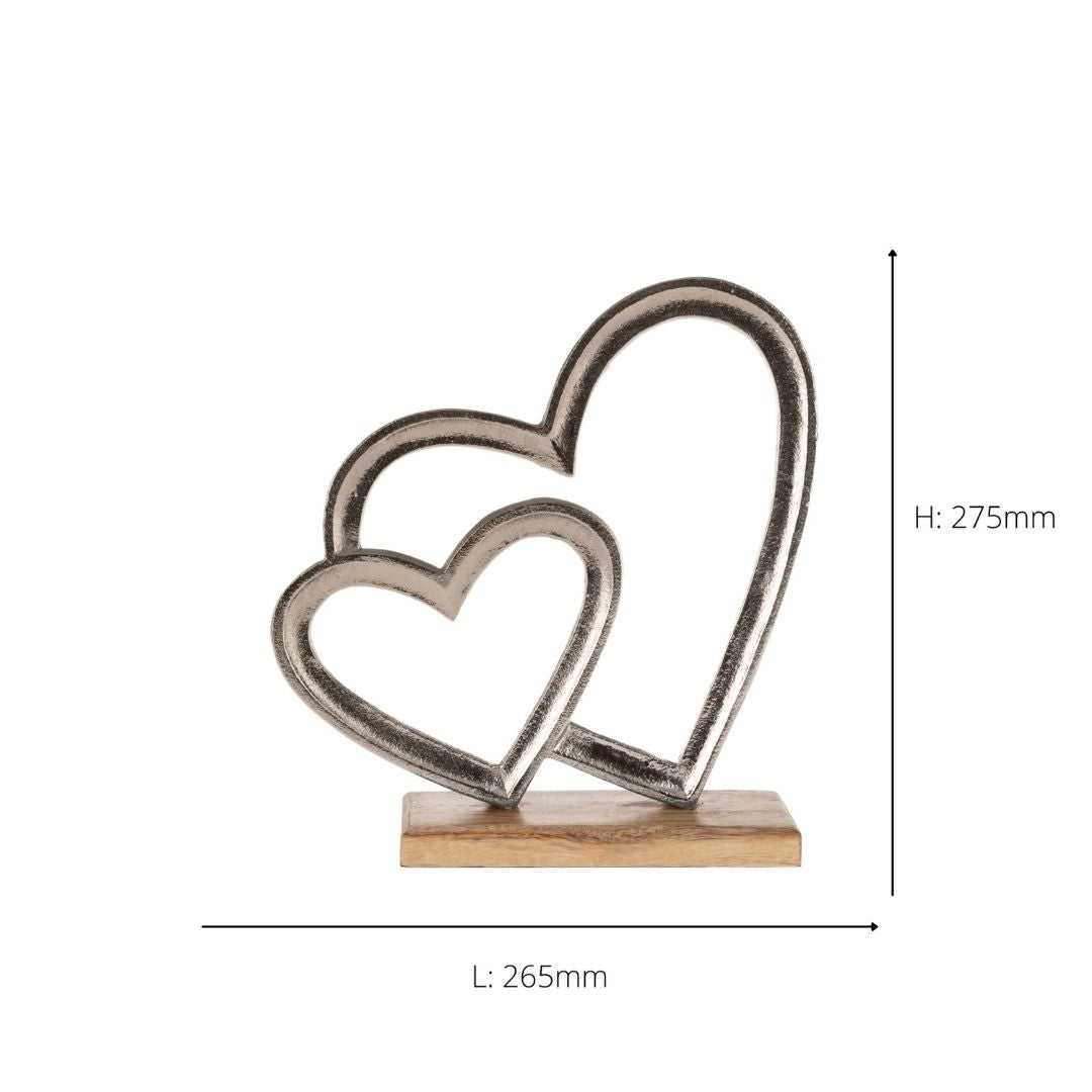 Tomamae Silver 2 Heart Ornament 265 x 275mm