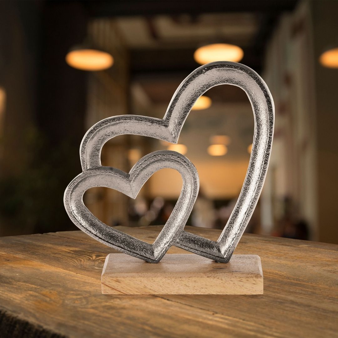 Tomamae Silver 2 Heart Ornament 170 x 185mm