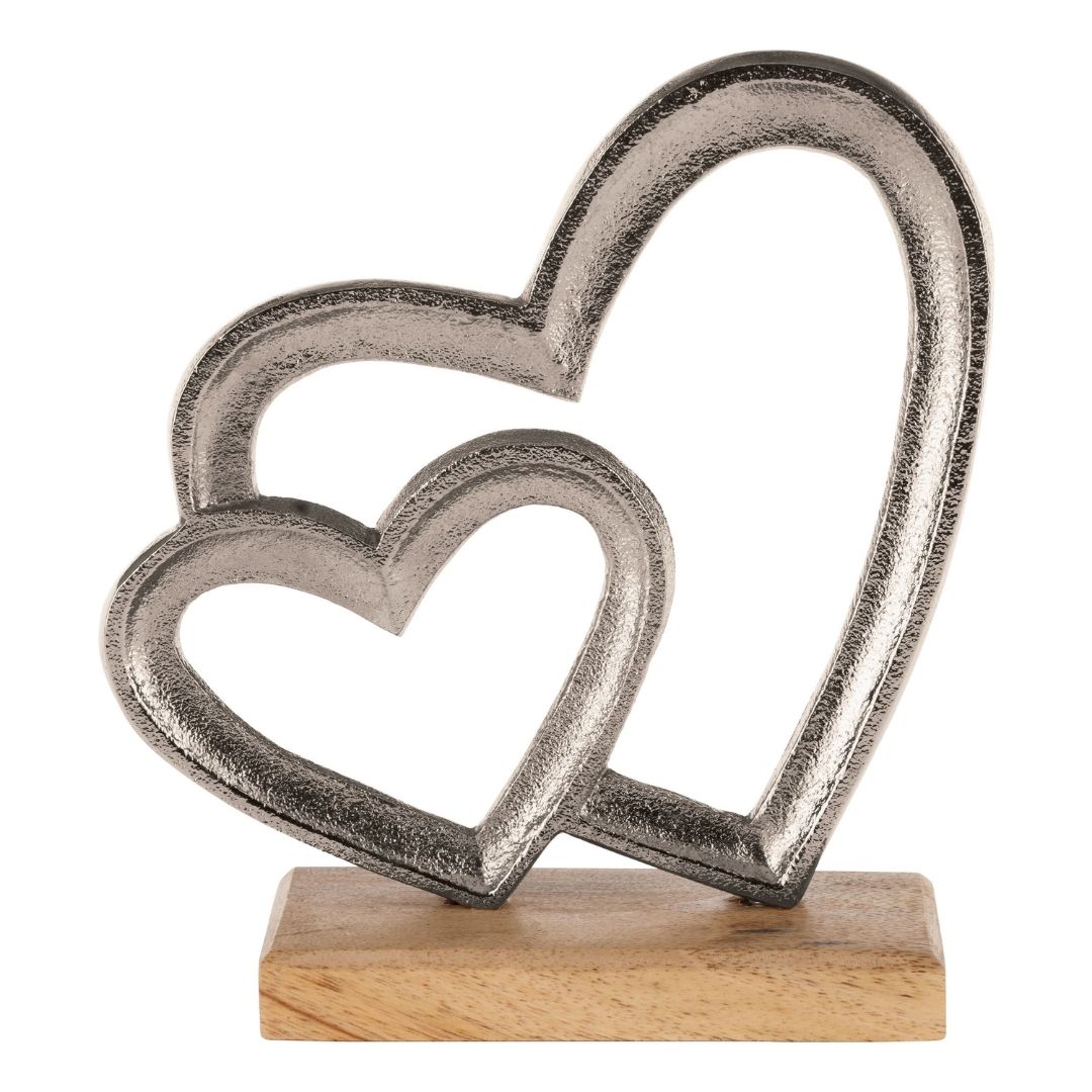 Tomamae Silver 2 Heart Ornament 170 x 185mm